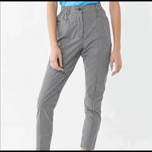 high rise gingham pants